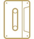 Gold outline icon of a wallet with a rectangular shape and a clasp on one side.